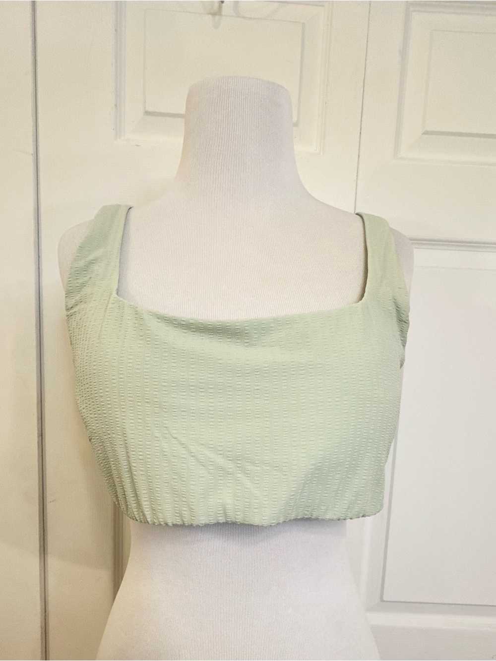 OFFLINE By Aerie Seersucker Classic Sports Bra In Aloe L